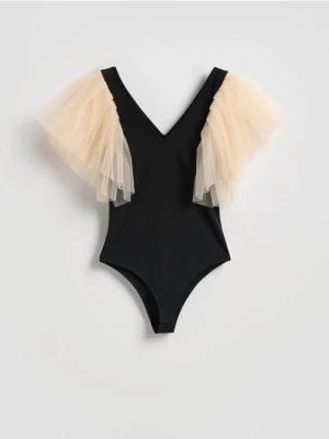 Reserved - Body z ozdobnymi rękawami - wielobarwny