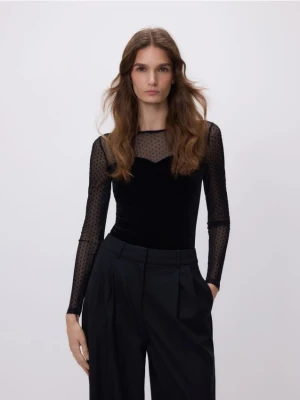 Reserved - Body z siateczkowymi wstawkami - czarny