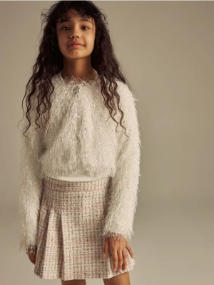 Reserved - Bolerko z imitacji futra - złamana biel