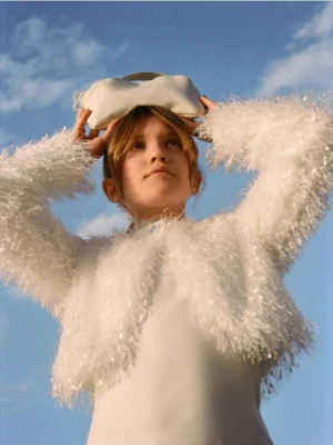 Reserved - Bolerko z imitacji futra - złamana biel