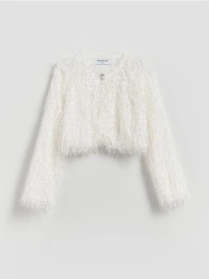 Reserved - Bolerko z imitacji futra - złamana biel