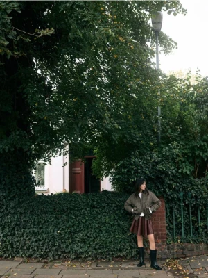 Reserved - Bomberka z dodatkiem wełny - ciemnozielony