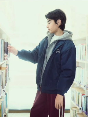 Reserved - Bomberka z kapturem - granatowy