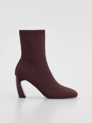 Reserved - Botki na obcasie - bordowy