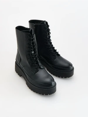 Reserved - Botki na platformie - czarny