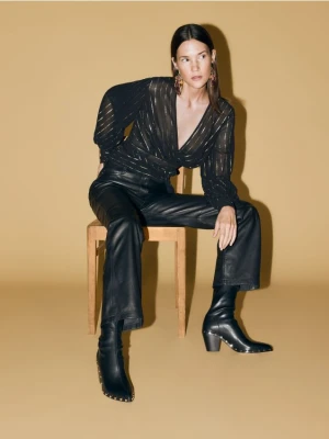 Reserved - Botki z ćwiekami - czarny