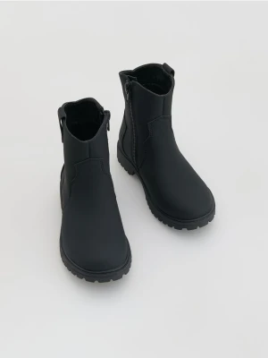 Reserved - Botki z imitacji skóry - czarny