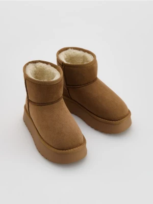 Reserved - Botki z ociepleniem - brązowy