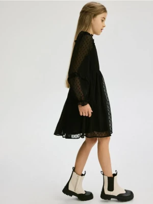 Reserved - Botki z przeszyciami - złamana biel