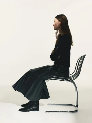 Reserved - Botki ze skóry owczej - czarny