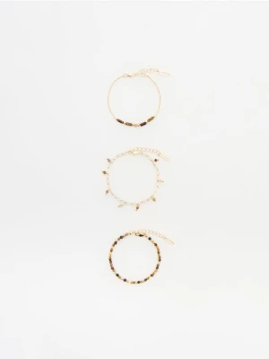 Reserved - Bransoletki z kamieniami 3 pack - wielobarwny
