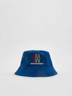 Reserved - Bucket hat z haftem - niebieski