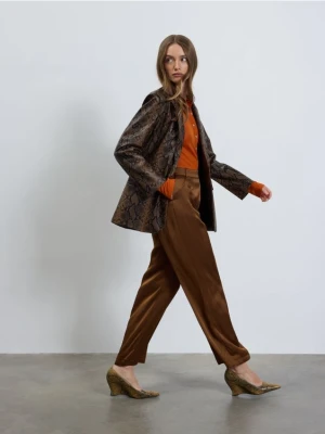 Reserved - Buty na koturnie ze zwierzęcym wzorem - wielobarwny