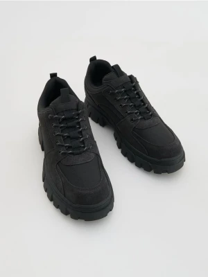 Reserved - Buty z łączonych materiałów - ciemnoszary