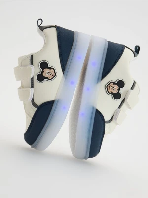 Reserved - Buty ze świecącą podeszwa Mickey Mouse - złamana biel