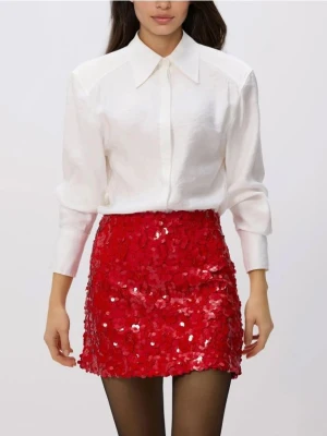 Reserved - Cekinowa spódnica mini - czerwony