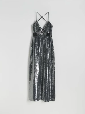 Reserved - Cekinowa sukienka maxi - wielobarwny