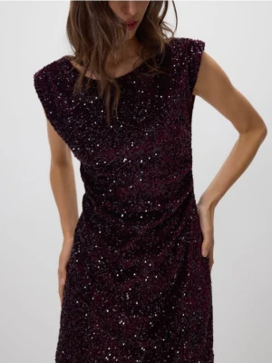 Reserved - Cekinowa sukienka mini - wielobarwny