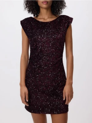 Reserved - Cekinowa sukienka mini - wielobarwny