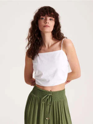 Zdjęcie produktu Reserved - Crop top z wiązaniem - biały