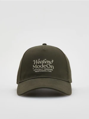 Reserved - Czapka baseball z haftem - jasny zielony