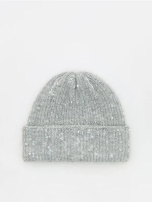 Zdjęcie produktu Reserved - Czapka beanie z cekinami - jasnoszary