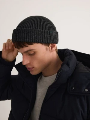 Reserved - Czapka beanie z dodatkiem wełny - ciemnoszary