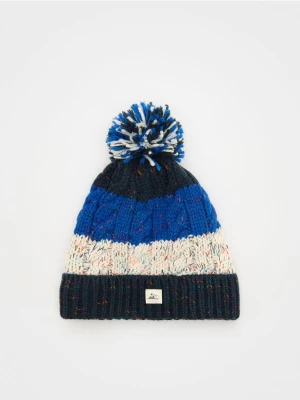 Reserved - Czapka beanie z pomponem - wielobarwny