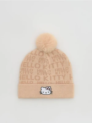 Reserved - Czapka Hello Kitty z wiskozą - pastelowy róż