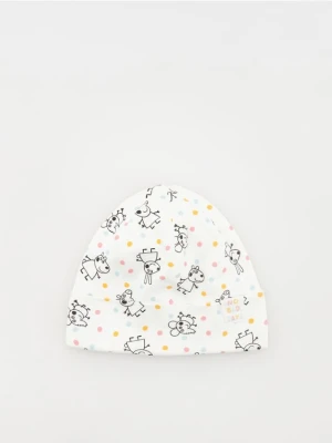 Reserved - Czapka Świnka Peppa - złamana biel