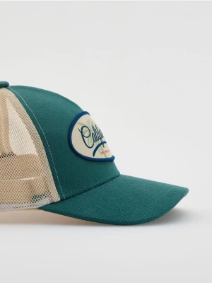 Reserved - Czapka trucker z naszywką - morski