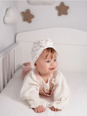 Reserved - Czapka turban - złamana biel