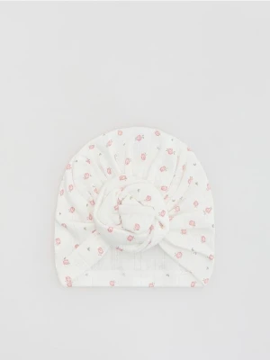 Reserved - Czapka turban - złamana biel