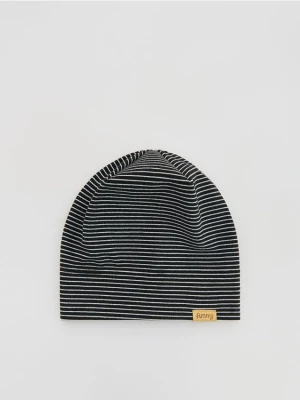 Reserved - Czapka w paski - czarny