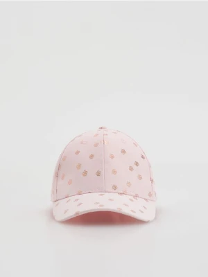 Reserved - Czapka we wzory - pastelowy róż