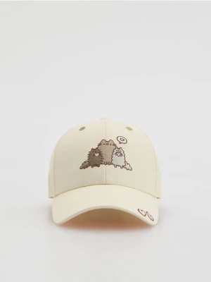 Reserved - Czapka z daszkiem Pusheen - złamana biel