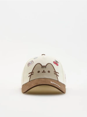 Reserved - Czapka z daszkiem Pusheen - złamana biel