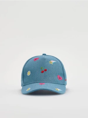 Reserved - Czapka z daszkiem z haftem - jasnoniebieski