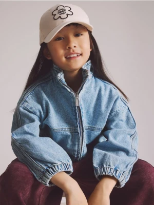 Reserved - Czapka z daszkiem z haftem - złamana biel