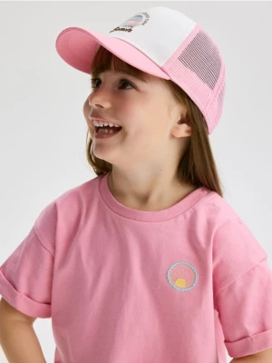 Reserved - Czapka z daszkiem z nadrukiem - pastelowy róż