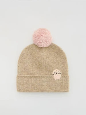 Reserved - Czapka z domieszką wełny - beżowy