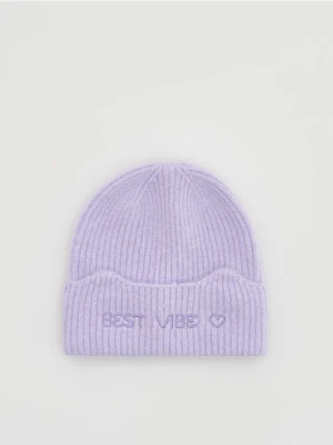Reserved - Czapka z domieszką wełny - fioletowy