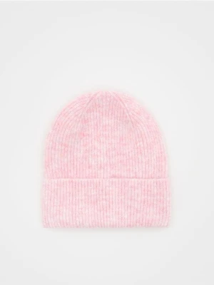 Reserved - Czapka z domieszką wełny - pastelowy róż