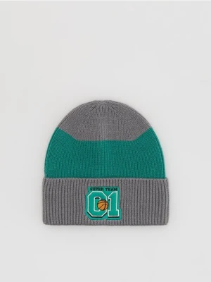 Reserved - Czapka z naszywką - ciemnoszary