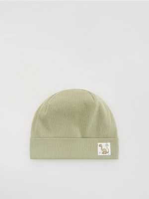Reserved - Czapka z naszywką - jasnozielony