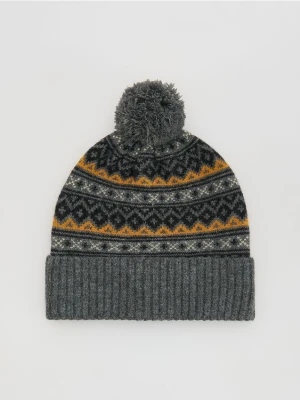 Zdjęcie produktu Reserved - Czapka z pomponem - ciemnoszary
