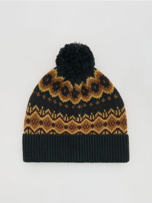 Reserved - Czapka z pomponem - granatowy