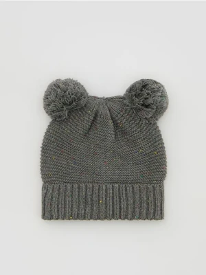 Reserved - Czapka z uszami - ciemnoszary