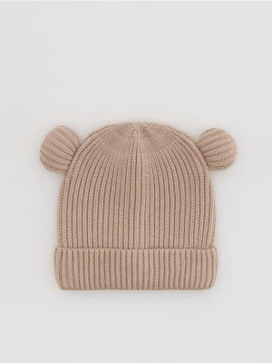 Reserved - Czapka z uszkami - beżowy