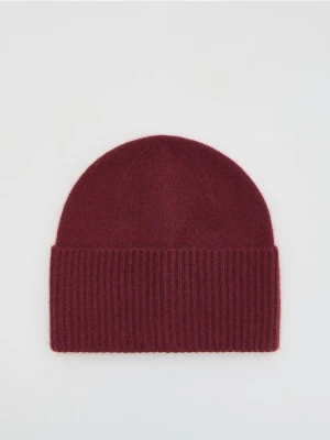 Reserved - Czapka z wełną i kaszmirem - burgundowy